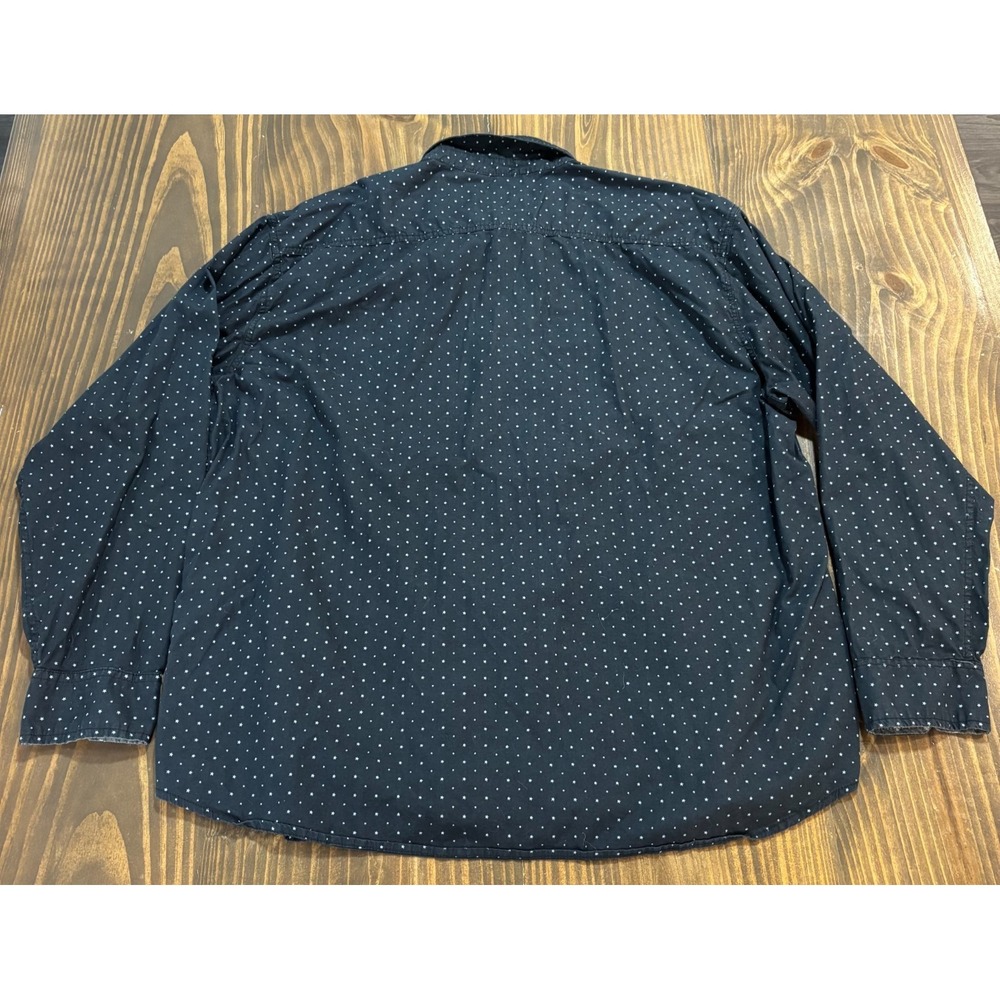 Quilted Giraffe Mens 3X Black Star Print Button Down Long Sleeve Shirt Cotton - Picture 4 of 8